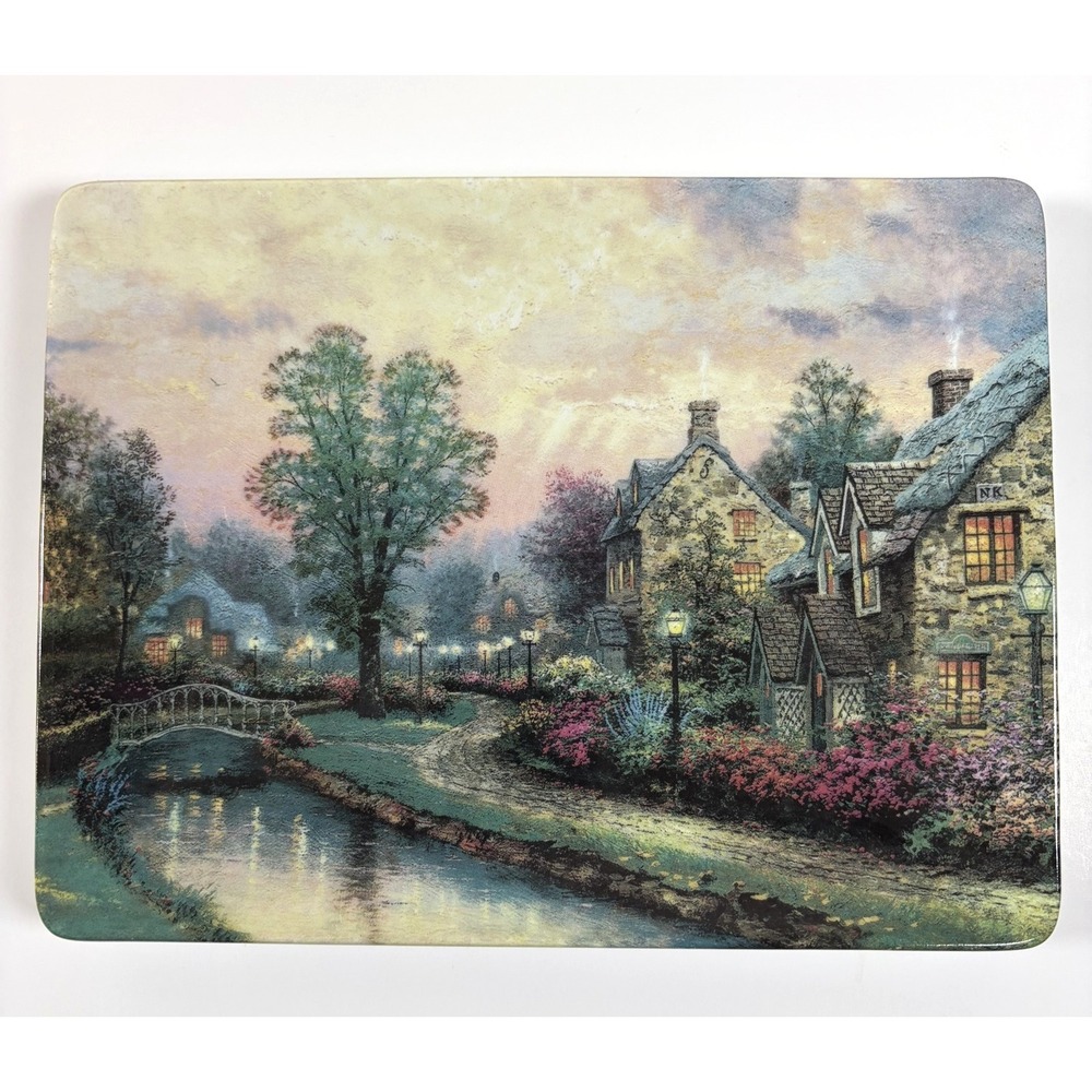 3 Thomas Kinkade Lamplight Brooke-County-Lane Plates Bradford Exchange 1997 READ